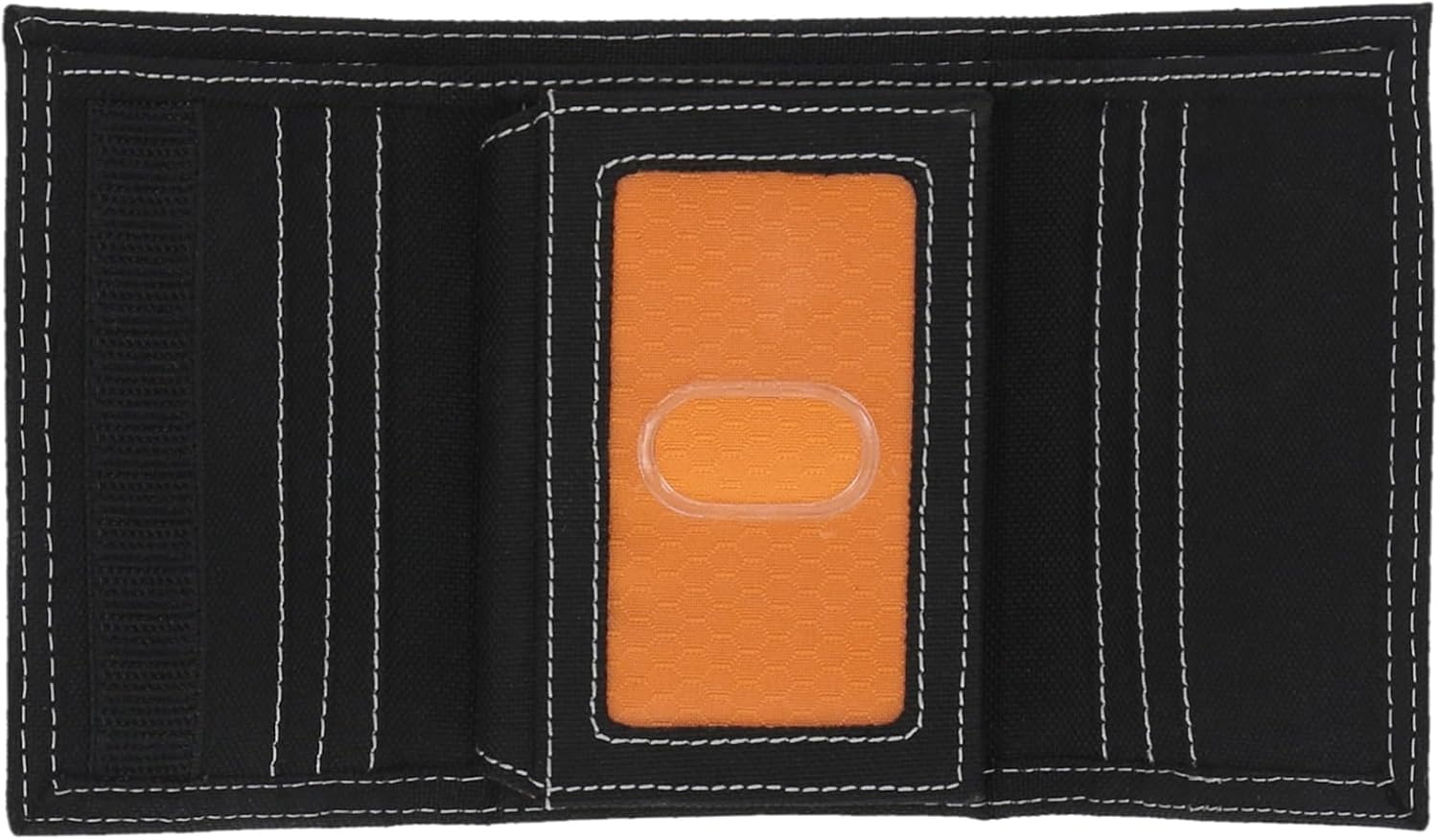 Timberland PRO Men’s Cordura Nylon RFID Trifold Wallet with ID Window(Black (Reflective))