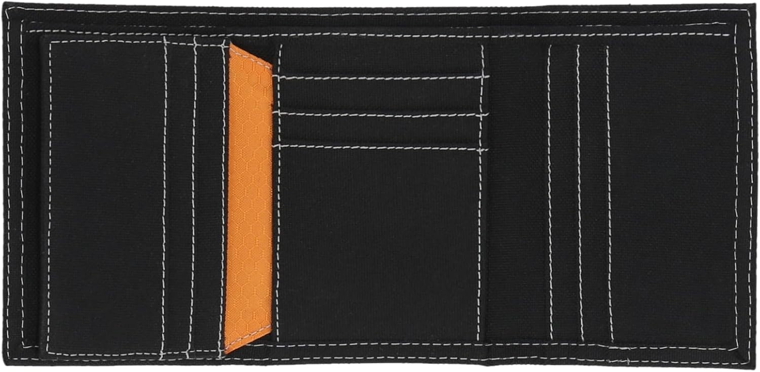 Timberland PRO Men’s Cordura Nylon RFID Trifold Wallet with ID Window(Black (Reflective))