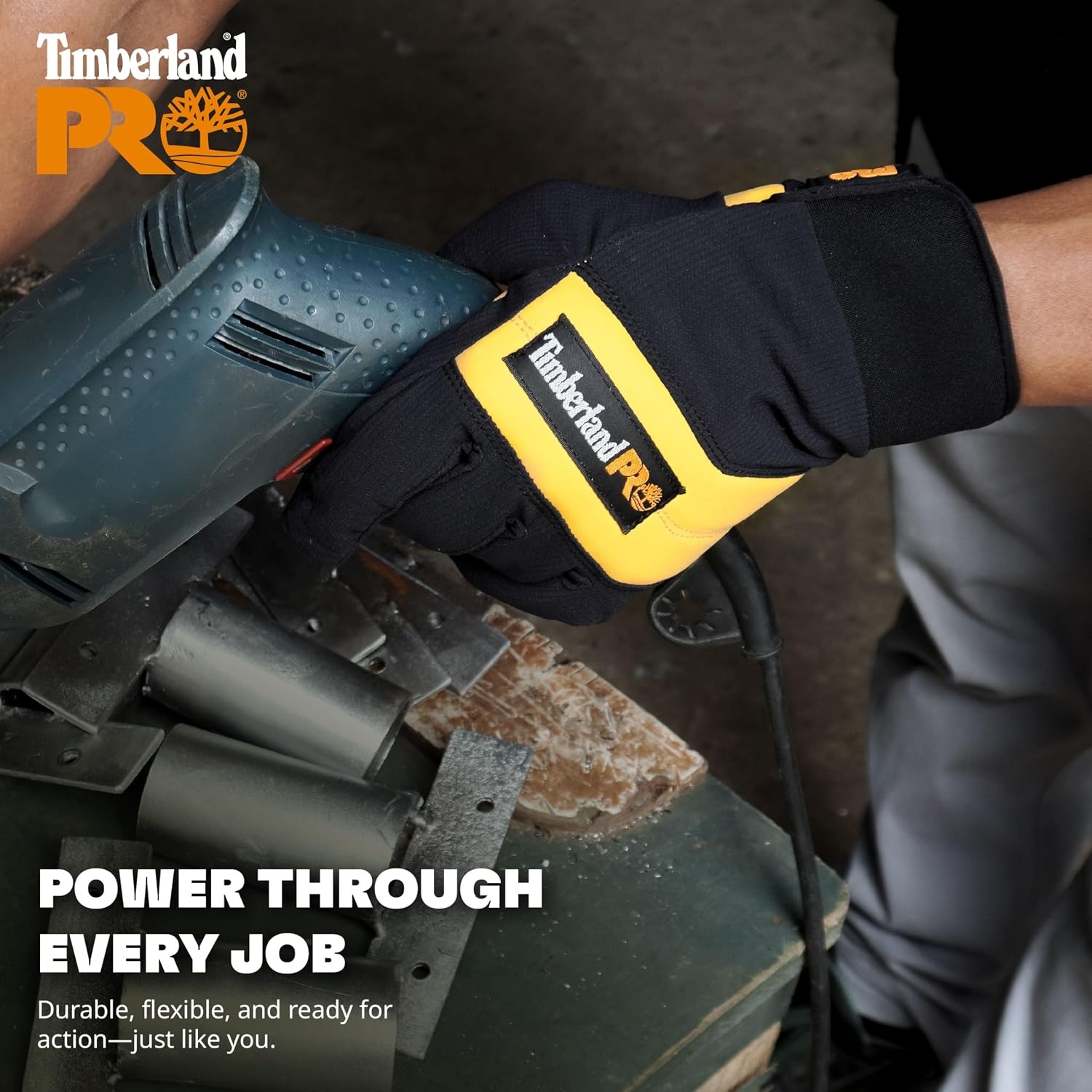 Timberland PRO Men’s All Weather Insulated Work Gloves – Waterproof Breathable Insert – Stretch Nylon Rip-Stop Back Hand – Reinforced Palm Grip – Touchscreen Compatible, Black Wheat, Large(Black Wheat)