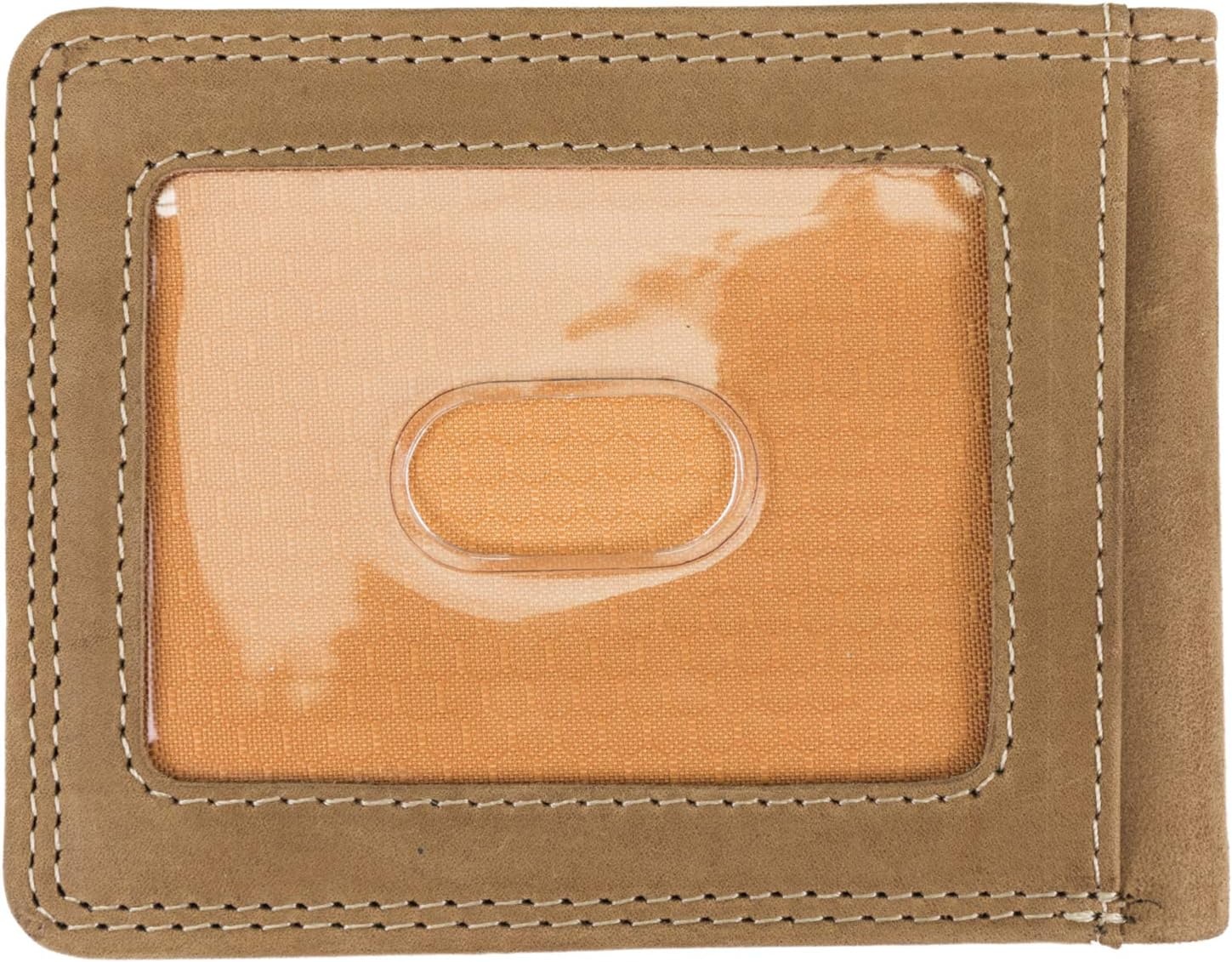 Timberland PRO Men’s Slim Leather RFID Bifold Wallet with Back Id Window(Wheat/Pullman)
