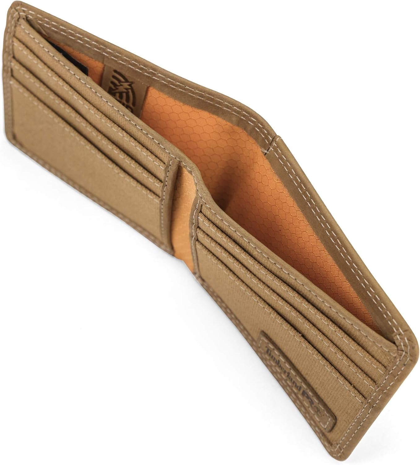 Timberland PRO Men’s Slim Leather RFID Bifold Wallet with Back Id Window(Wheat/Pullman)