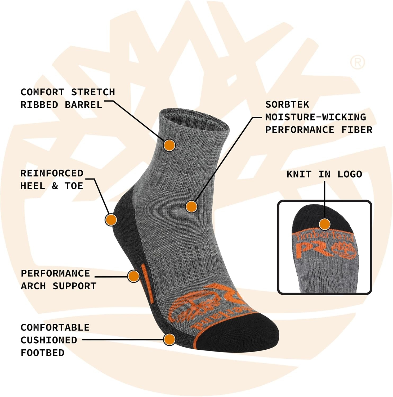 Timberland PRO Men’s Work Crew Socks(Black)