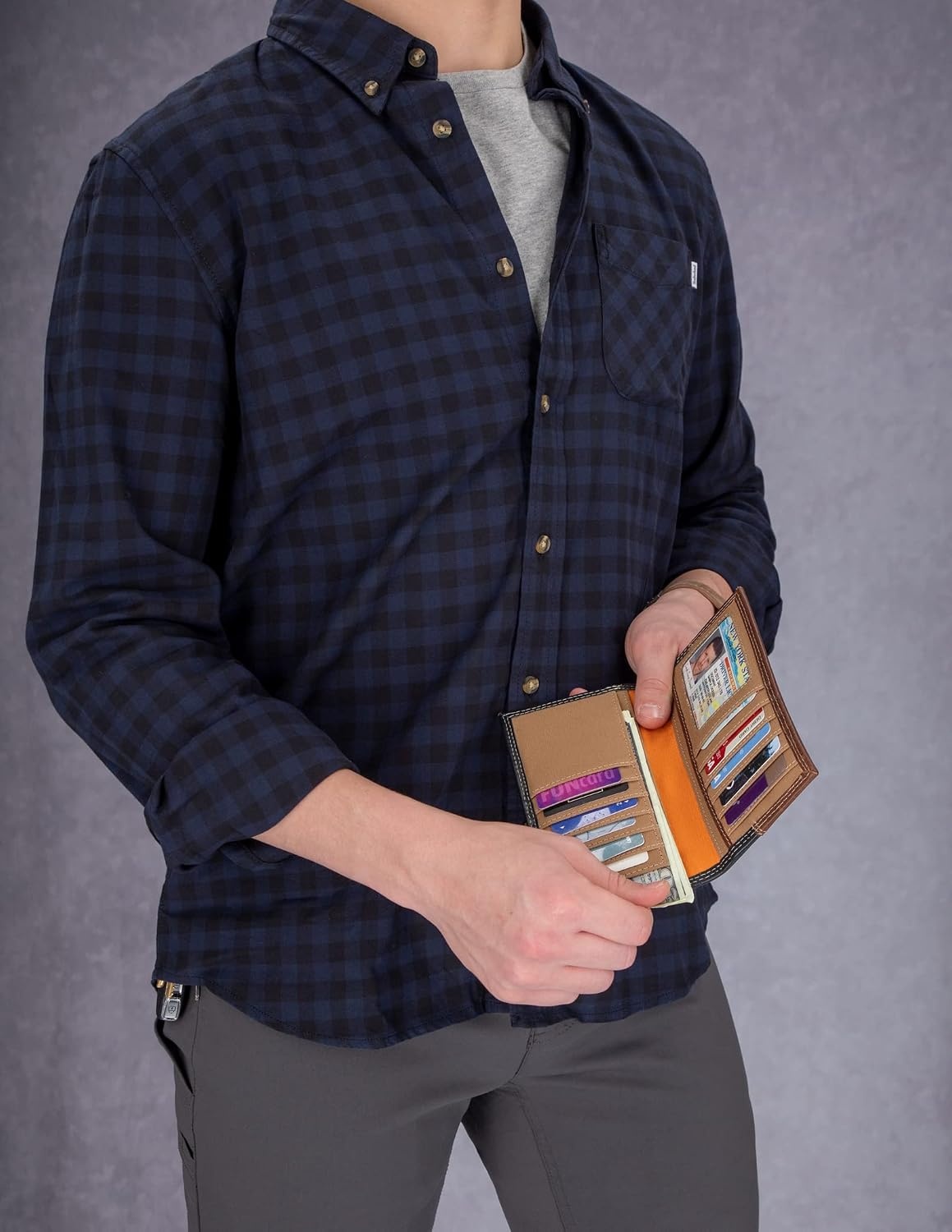 Timberland PRO Men’s Rfid Leather Long Bifold Rodeo Wallet With Rfid, Teak, One Size(Teak)