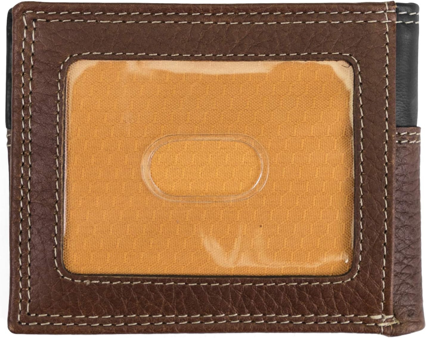 Timberland PRO Men’s Slim Leather RFID Bifold Wallet with Back Id Window(Teak)