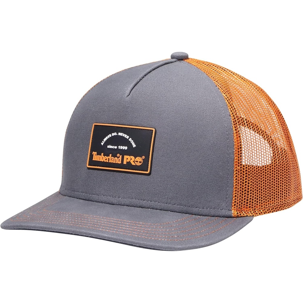 Timberland PRO Unisex Adult A.d.n.d. Mid Profile Trucker Cap(Pewter/Pro Orange)