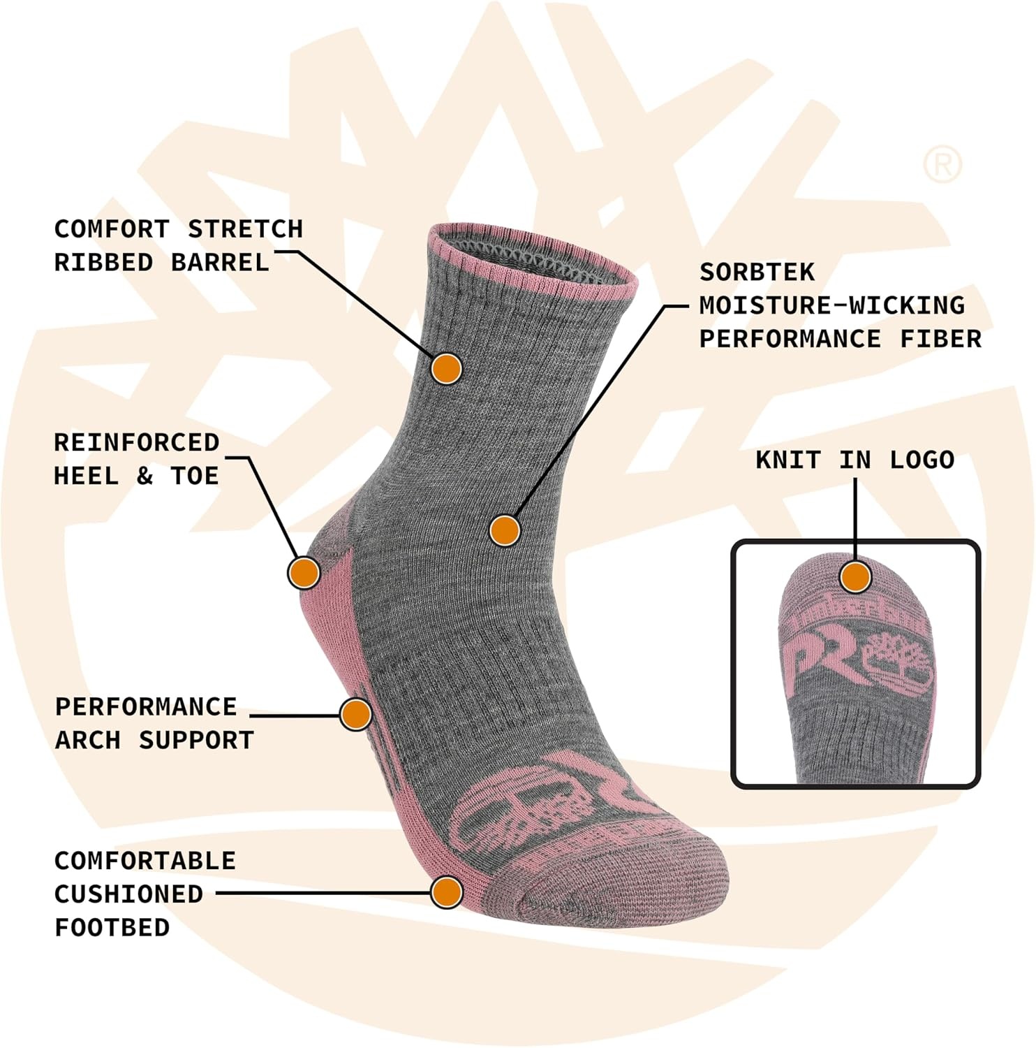 Timberland PRO Women’s Work Quarter Socks(Black)
