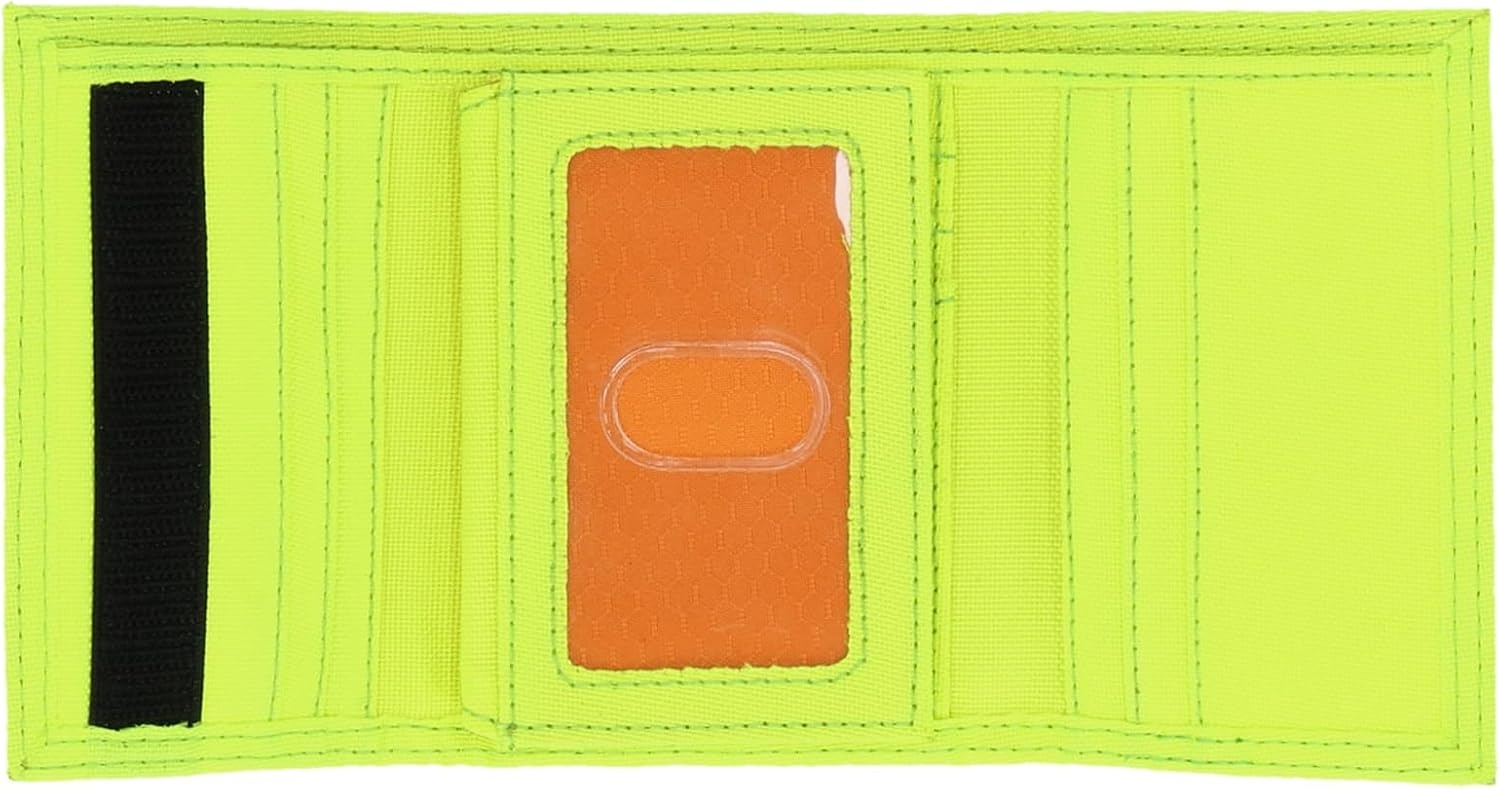 Timberland PRO Men’s Cordura Nylon RFID Trifold Wallet with ID Window(Bright Yellow (Reflective))