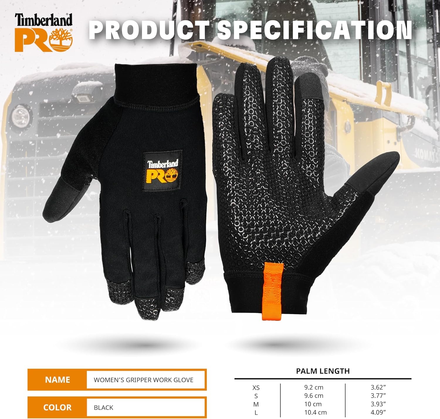 Timberland PRO Women’s Gripper Work Gloves – Nylon Back Hand – Touchscreen(Black)