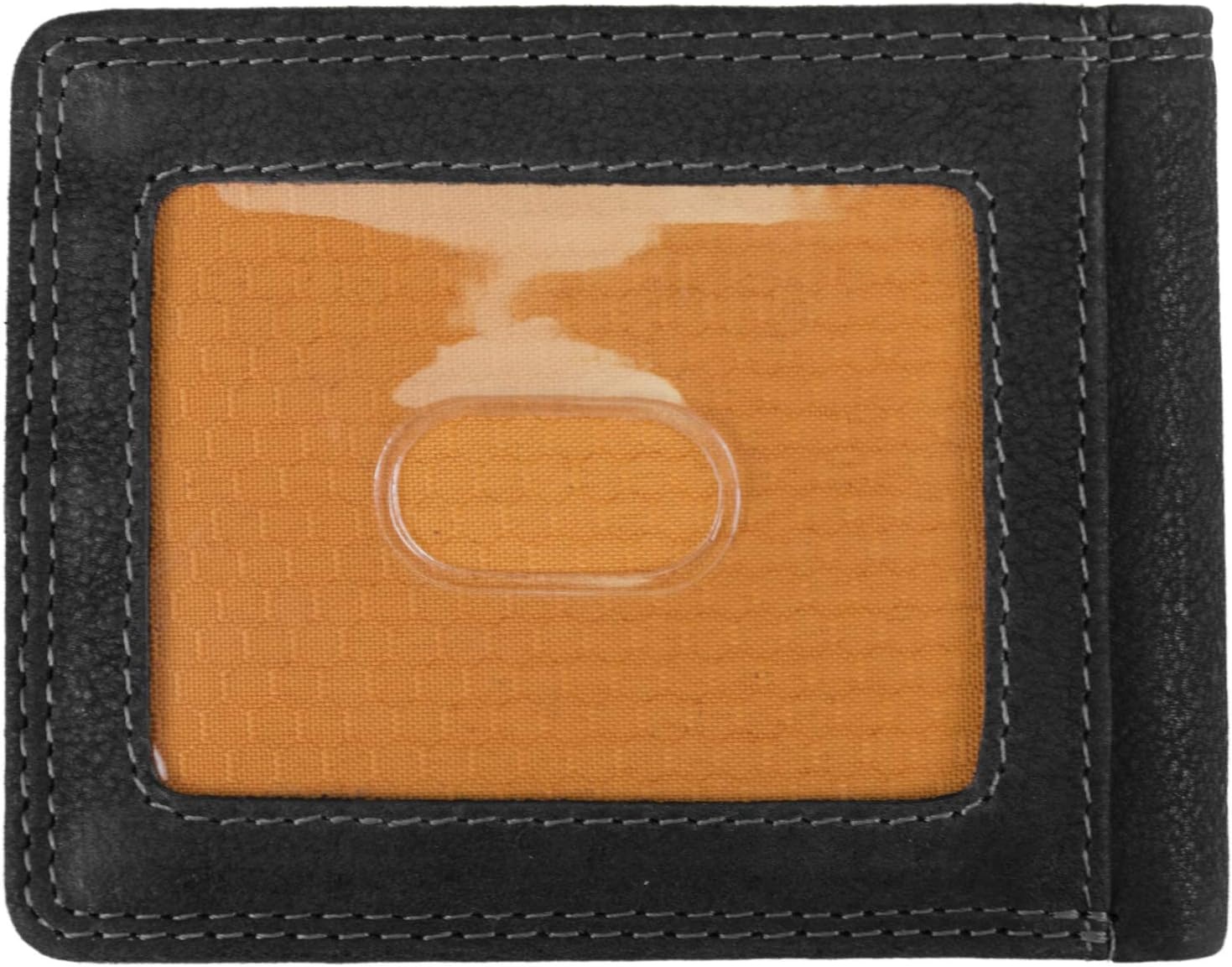 Timberland PRO Men’s Slim Leather RFID Bifold Wallet with Back Id Window(Black/Bullard)