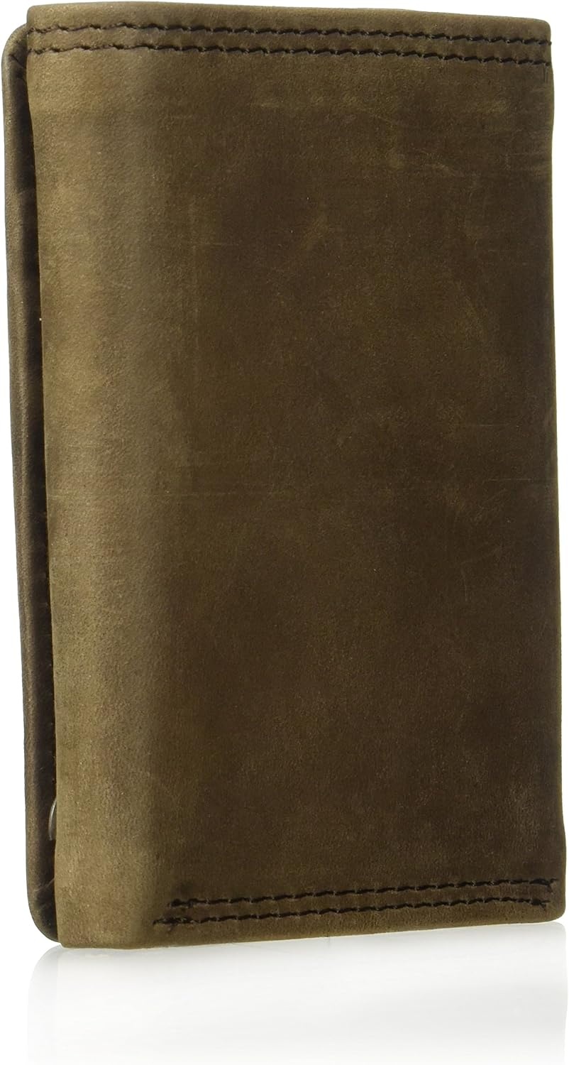Timberland PRO Men’s Leather Trifold Wallet with ID Window, Black/Bullard, One Size(Dark Brown/Pullman)
