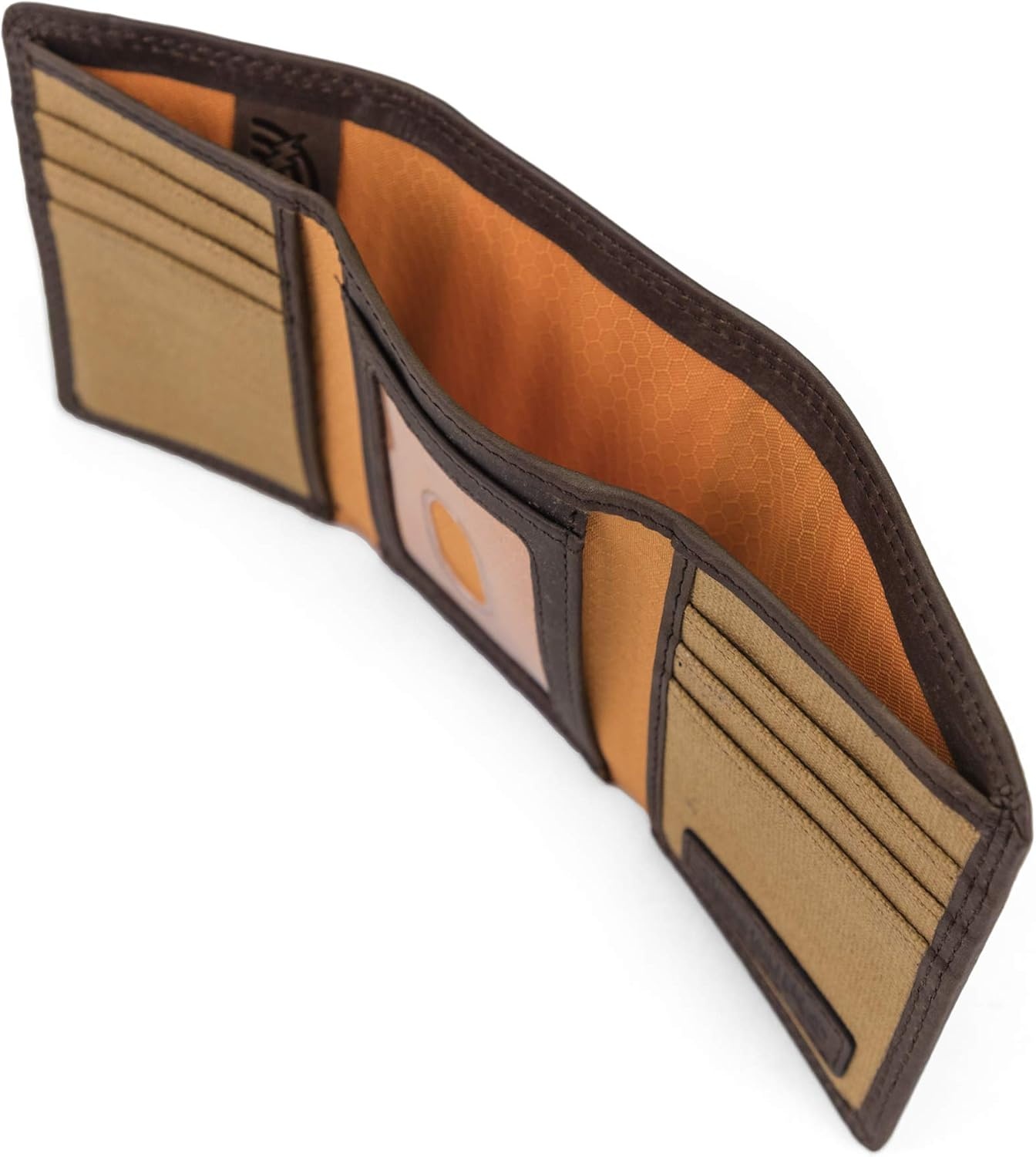 Timberland PRO Men’s Leather Trifold Wallet with ID Window, Black/Bullard, One Size(Dark Brown/Pullman)