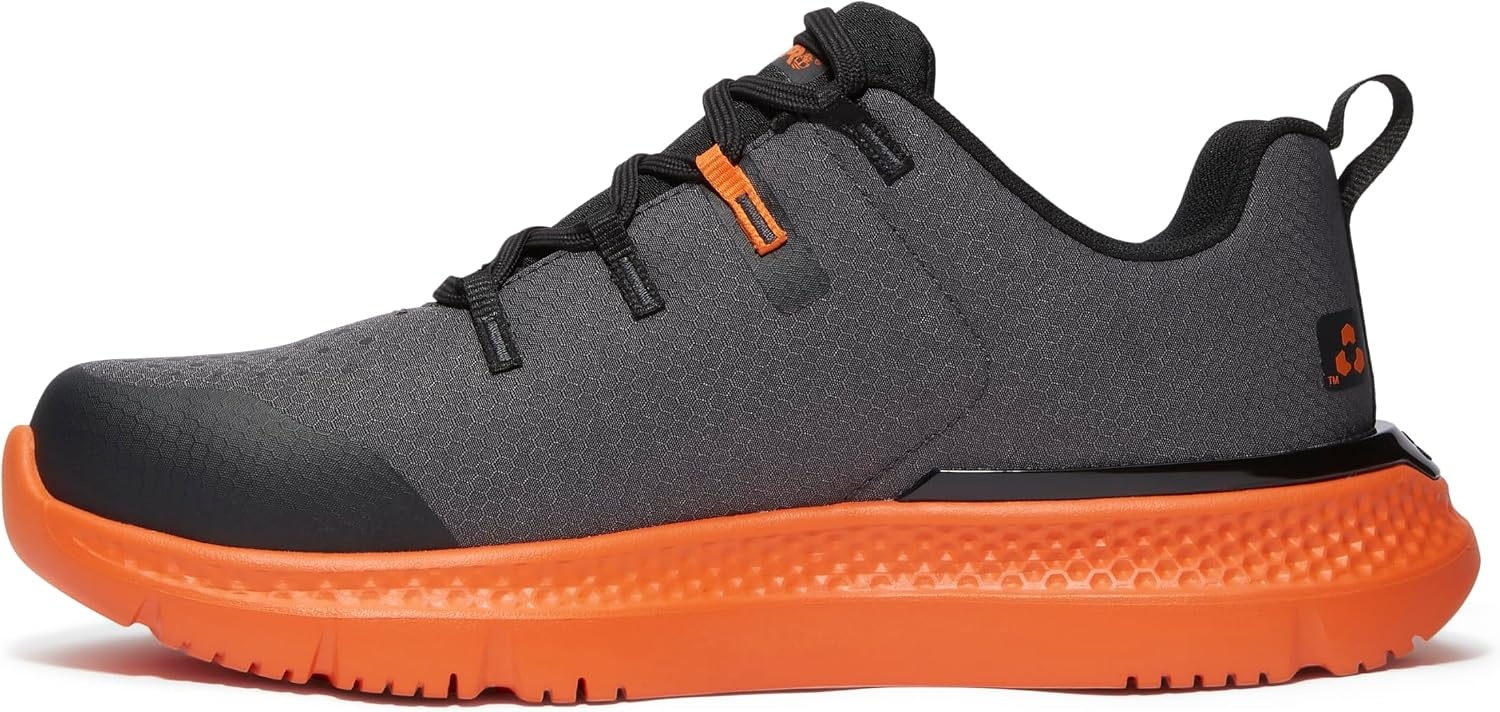 Timberland PRO Men’s Intercept Steel Safety Toe Industrial Athletic Work Shoe(Dark Grey/Orange V1)