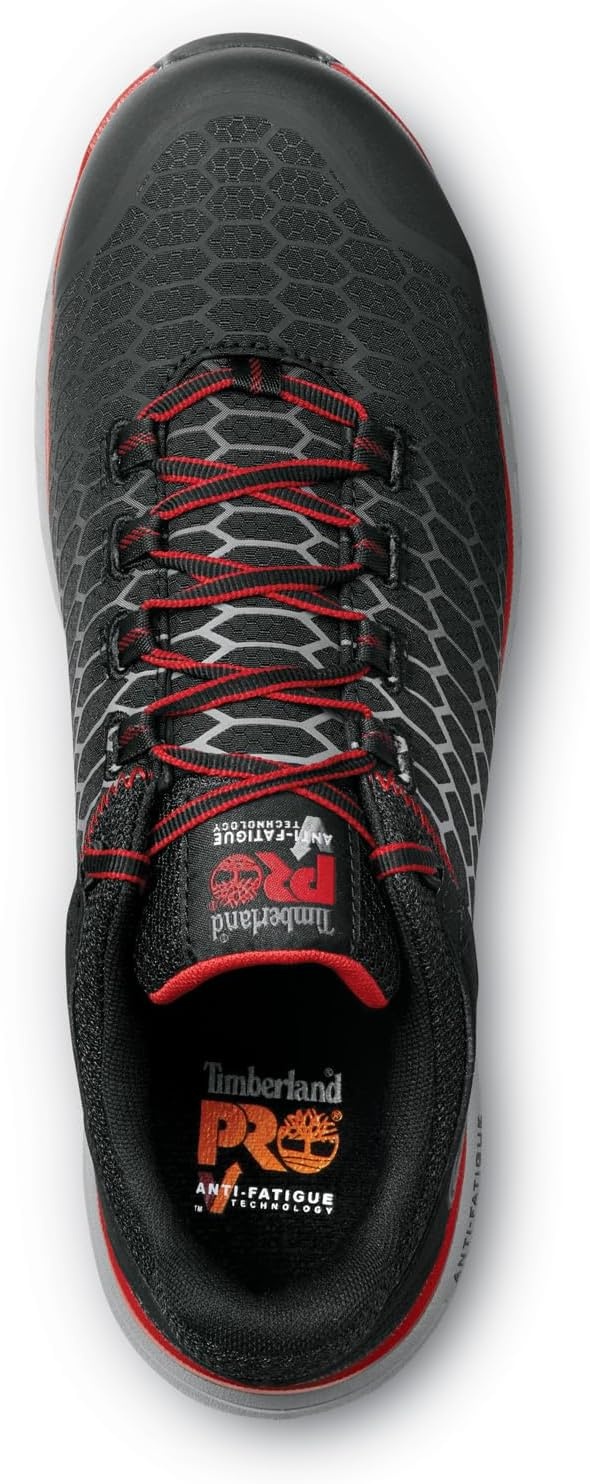 Timberland PRO Powerdrive, Men’s, Comp Toe, EH, MaxTrax Slip Resistant Low Athletic(Black/Red)