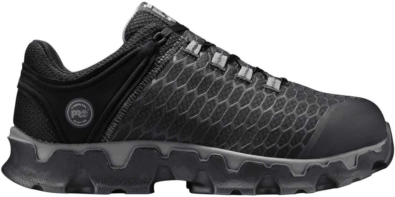 Timberland PRO Mens Powertrain Sport Alloy Safety Toe Static Dissipative Industrial Athletic Work Shoe(Black/Grey V1)