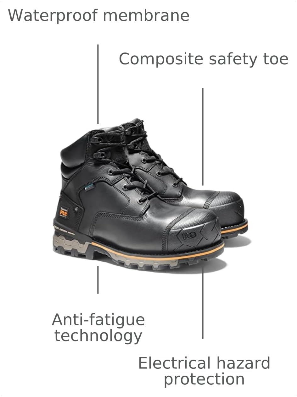 Timberland PRO Men’s Boondock 6 Inch Composite Safety Toe Waterproof Industrial Work Boot(Black-2024 New)