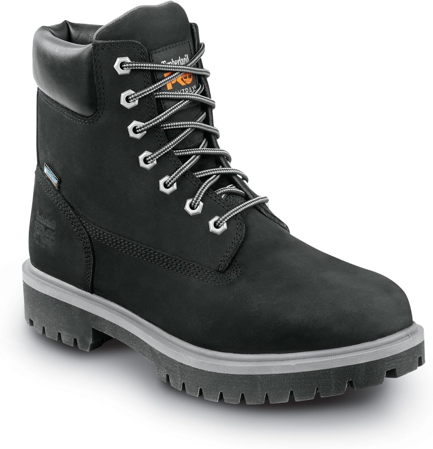 Timberland PRO Mens Direct Attach MaxTRAX Steel Toe WP SRO(Black Nubuck/Gray)