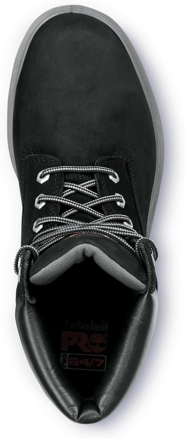 Timberland PRO Mens Direct Attach MaxTRAX Steel Toe WP SRO(Black Nubuck/Gray)