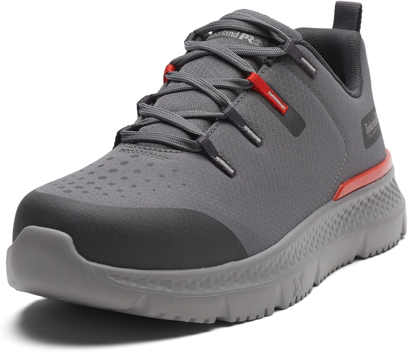 Timberland PRO Men’s Intercept Steel Safety Toe Industrial Athletic Work Shoe(Grey/Red)