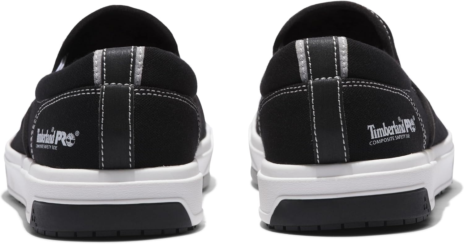 Timberland PRO Men’s Berkley Slip-on Composite Safety Toe Static Dissipative Industrial Casual Work Shoe(Black/White)