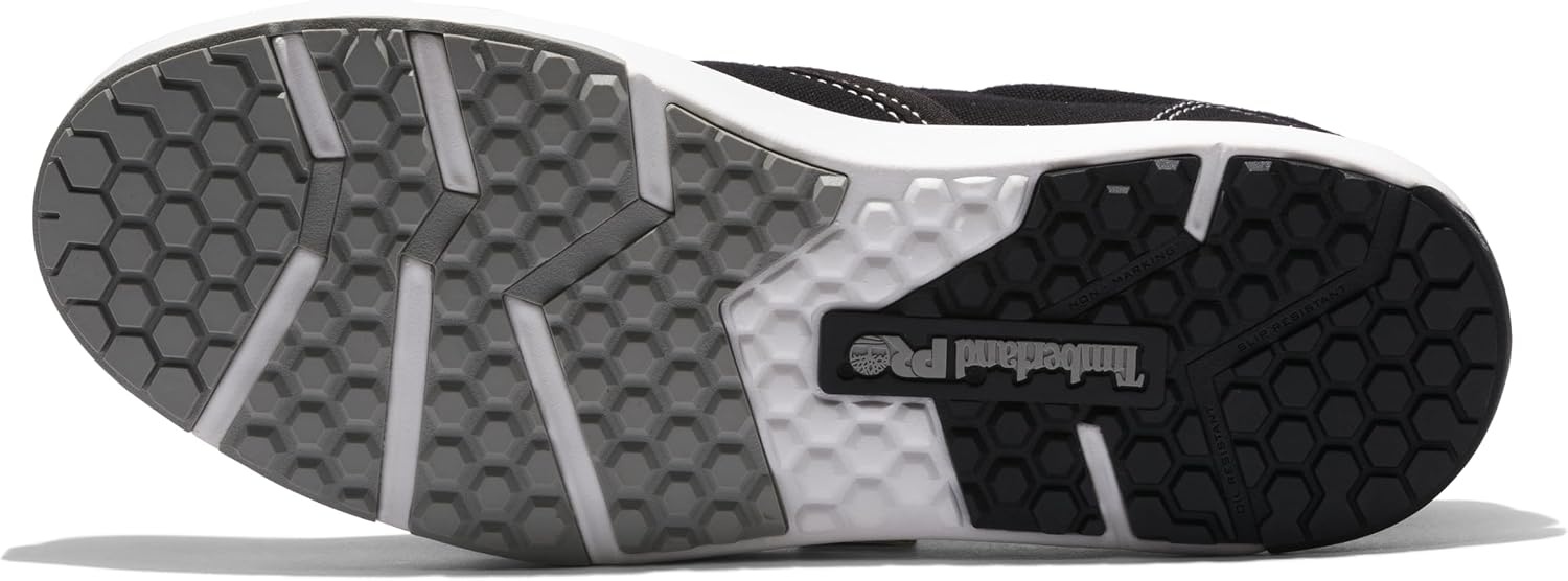 Timberland PRO Men’s Berkley Slip-on Composite Safety Toe Static Dissipative Industrial Casual Work Shoe(Black/White)
