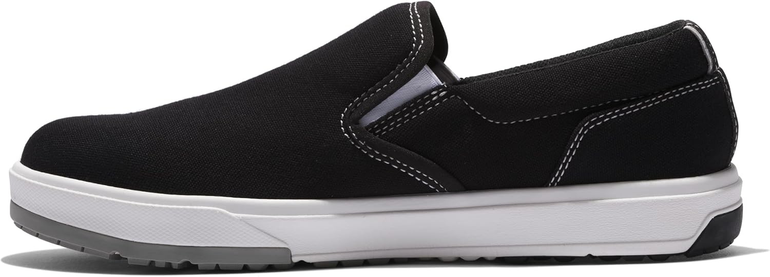 Timberland PRO Men’s Berkley Slip-on Composite Safety Toe Static Dissipative Industrial Casual Work Shoe(Black/White)