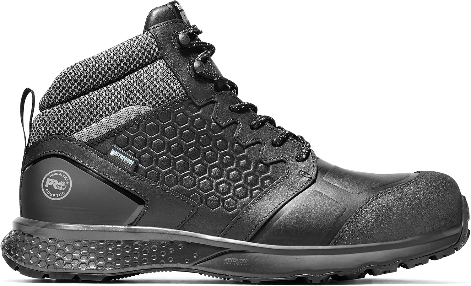 Timberland PRO Men’s Reaxion Athletic Hiker Wateproof Composite Toe Work Boot(Black/Grey)