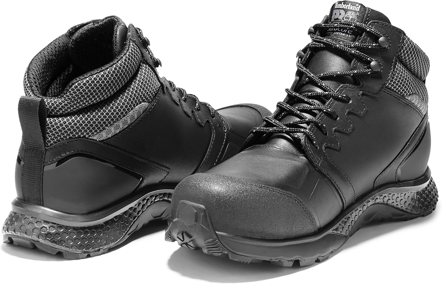 Timberland PRO Men’s Reaxion Athletic Hiker Wateproof Composite Toe Work Boot(Black/Grey)