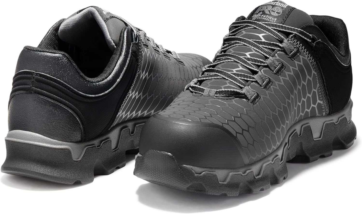 Timberland PRO Men’s Powertrain Sport Alloy Safety Toe Industrial Athletic Work Shoe, Black/Orange-2024 New, 10.5(Black Raptek)