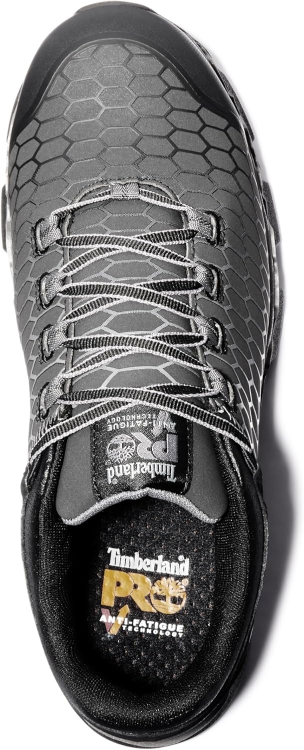 Timberland PRO Men’s Powertrain Sport Alloy Safety Toe Industrial Athletic Work Shoe, Black/Orange-2024 New, 10.5(Black Raptek)