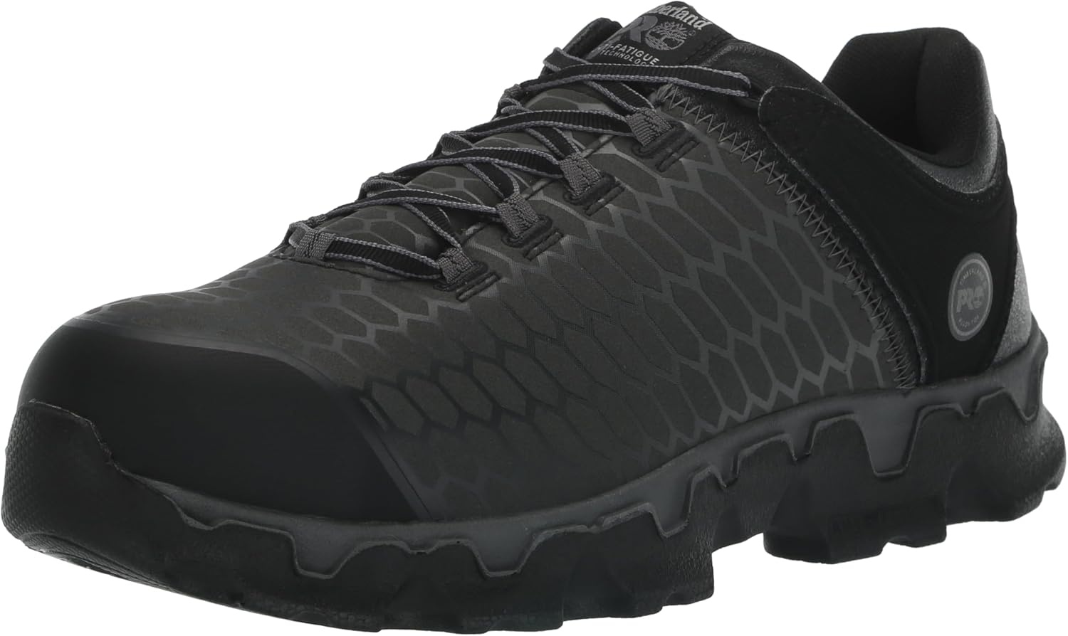 Timberland PRO Men’s Powertrain Sport Alloy Safety Toe Industrial Athletic Work Shoe, Black/Orange-2024 New, 10.5(Black Raptek)