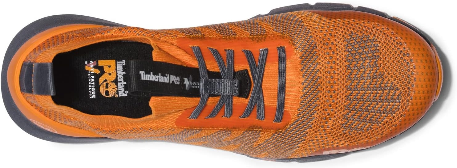 Timberland PRO Men’s Radius Knit Composite Safety Toe Work Sneaker, Electrical Hazard, Slip-Resistant(Orange/Grey)