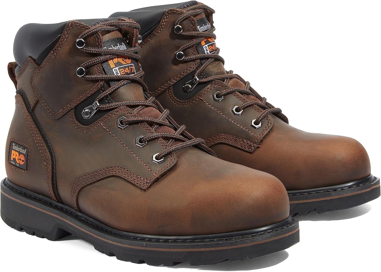 Timberland PRO Men’s Pit Boss 6 Inch Steel Safety Toe Industrial Work Boot(Brown-2024 New)