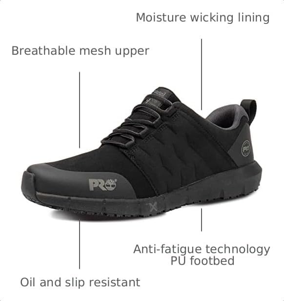 Timberland PRO Mens Radius MaxTrax Soft Toe SRO Athletic(Black Raptek Pop)
