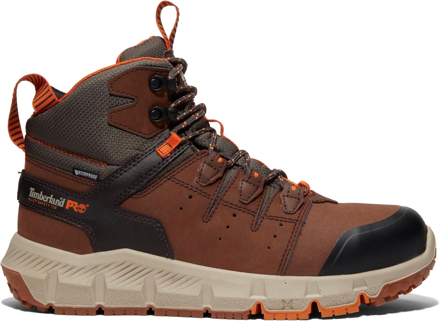 Timberland PRO Men’s Tempe Alloy Safety Toe Waterproof Industrial Work Boot(Medium Brown V1)
