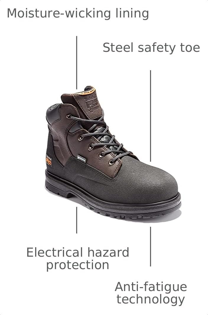Timberland PRO mens Powerwelt 6″ Steel Safety Toe Waterproof Industrial Work Boot(Rancher Brown V1)