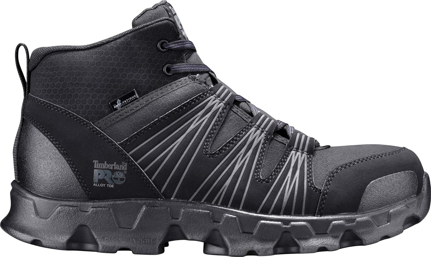 Timberland PRO Men’s Powertrain Mid Alloy Toe ESD Industrial Athletic Work Boot(Black Synthetic V1)