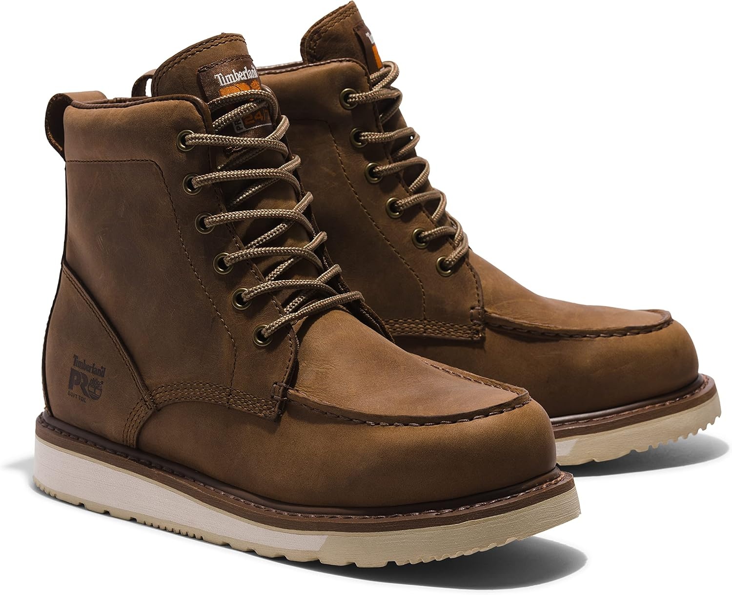 Timberland PRO Unisex Adult Pro Wedge 6 Inch Soft Toe Work Boots(Coconut)