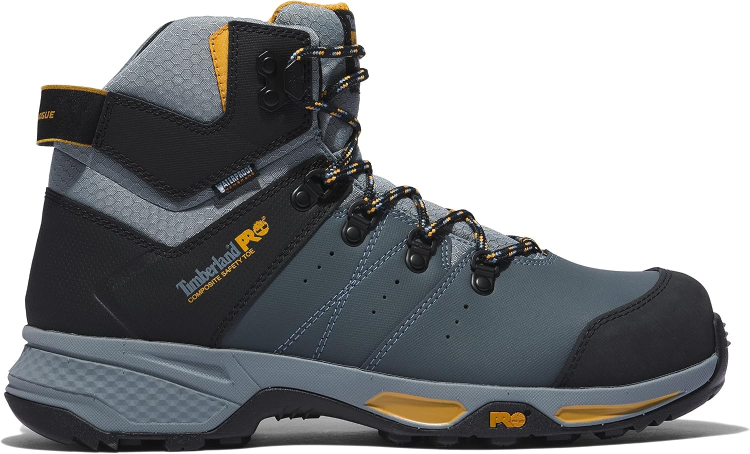 Timberland PRO Switchback 6″ Composite Safety Toe Puncture Resistant Waterproof(Grey/Yellow)