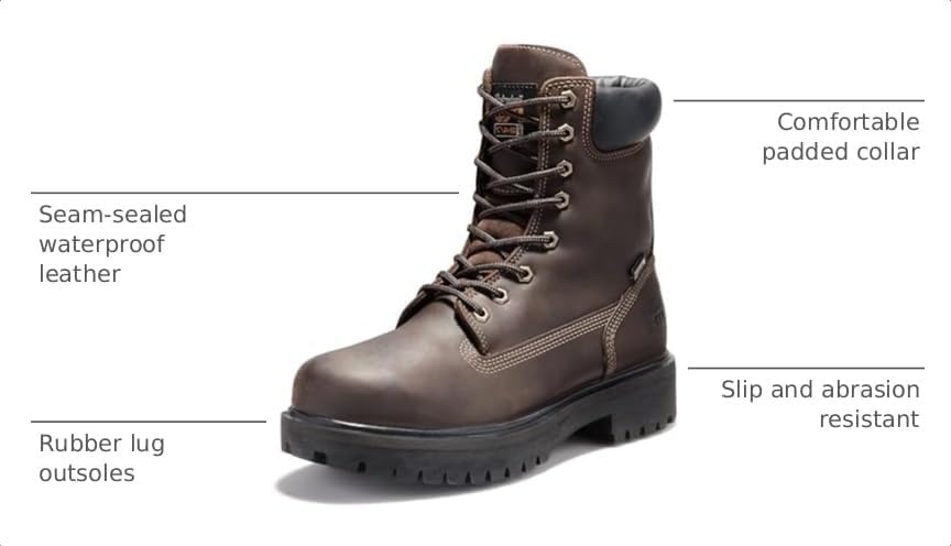 Timberland PRO Men’s 26011 Direct Attach 8″ Soft-Toe(Brown)