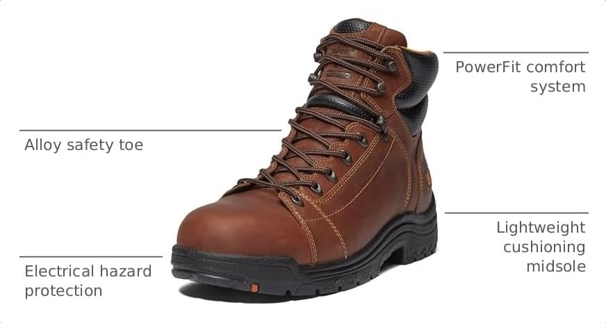 Timberland PRO Mens Titan 6 Inch Alloy Safety Toe Industrial Work Boot(Haystack Brown)