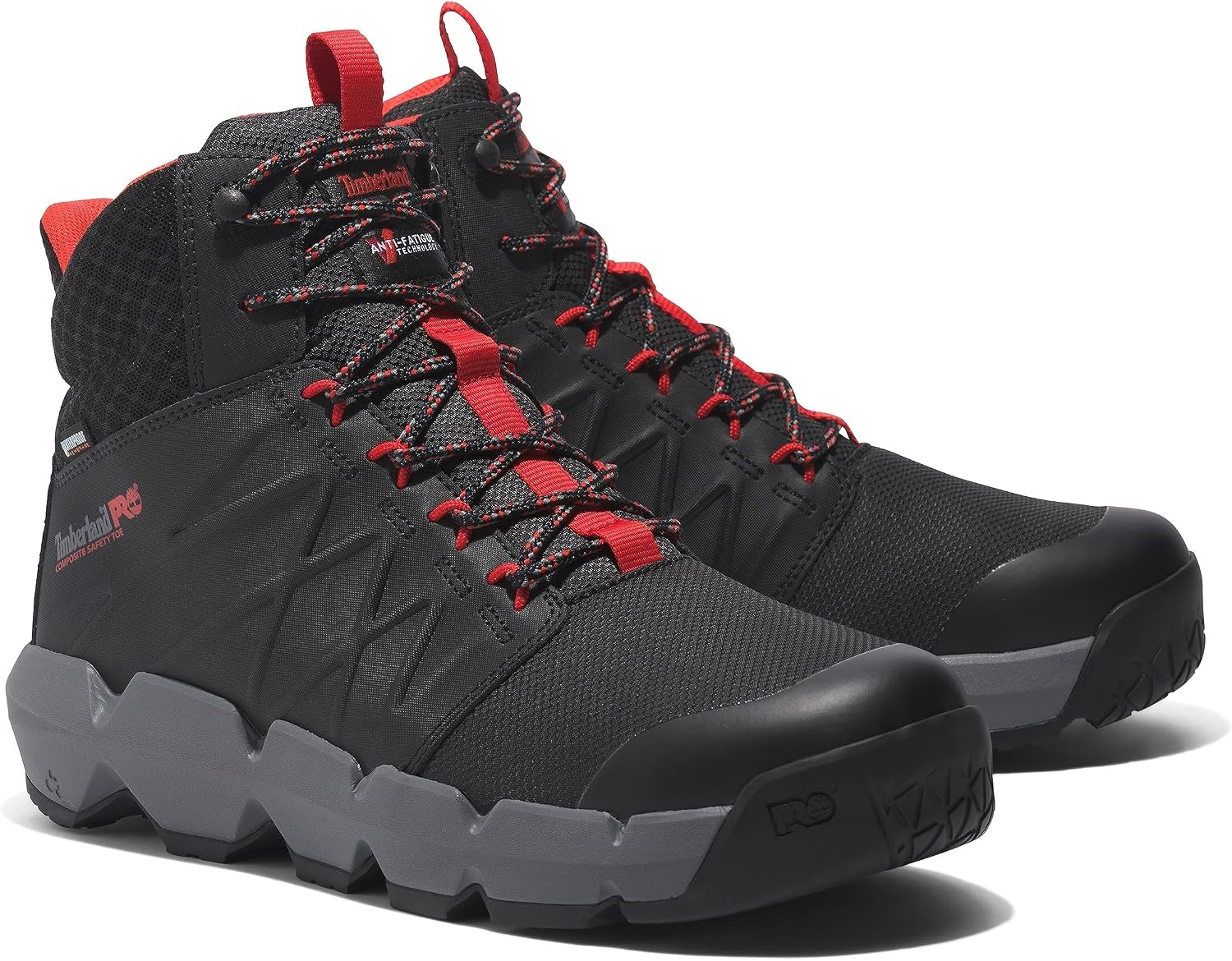 Timberland PRO Men’s Morphix 6″ Composite Safety Toe Waterproof(Black/Red-2024 New)