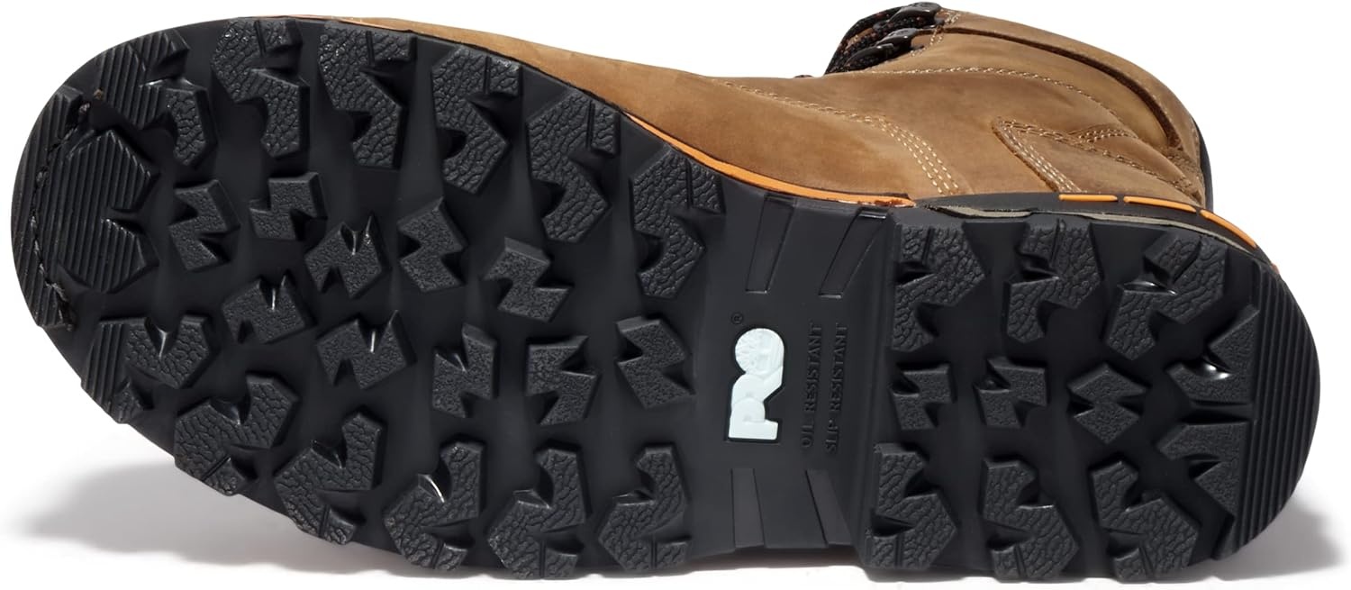 Timberland PRO Men’s Boondock 8 Inch Composite Safety Toe Waterproof Work Boots(Brown)