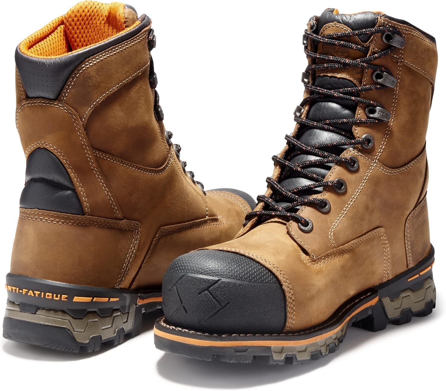 Timberland PRO Men’s Boondock 8 Inch Composite Safety Toe Waterproof Work Boots(Brown)