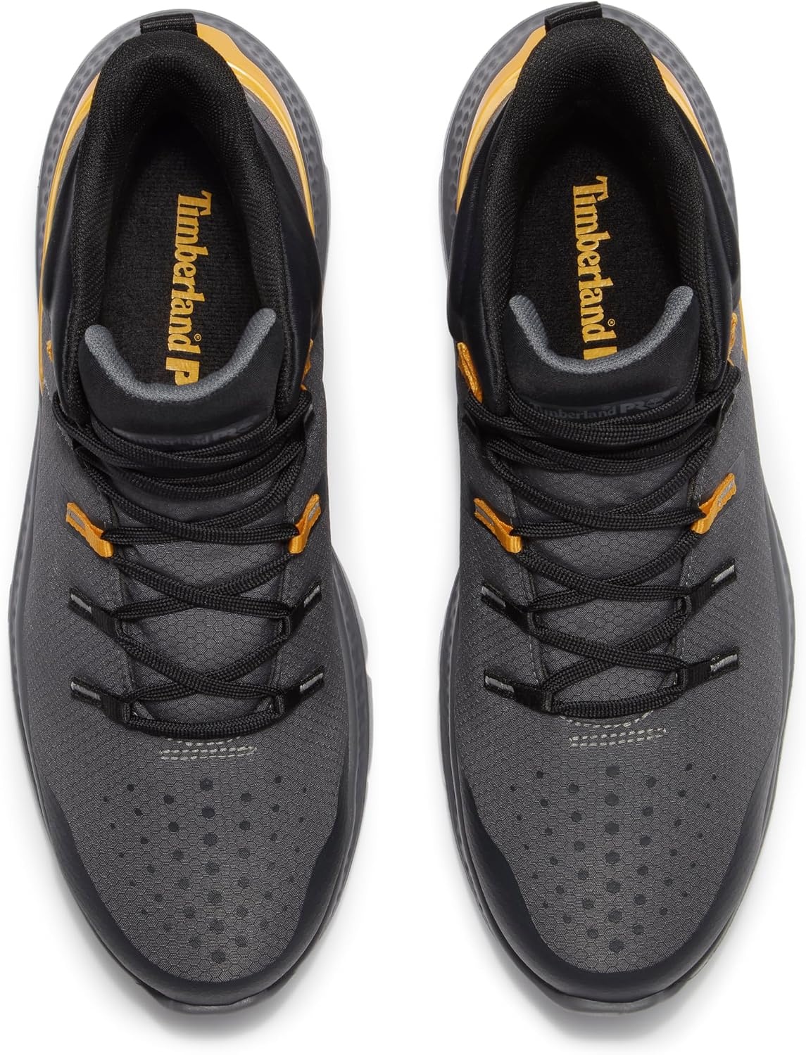 Timberland PRO Men’s Intercept Mid Steel Safety Toe Shoes(Dark Grey/Yellow V1)