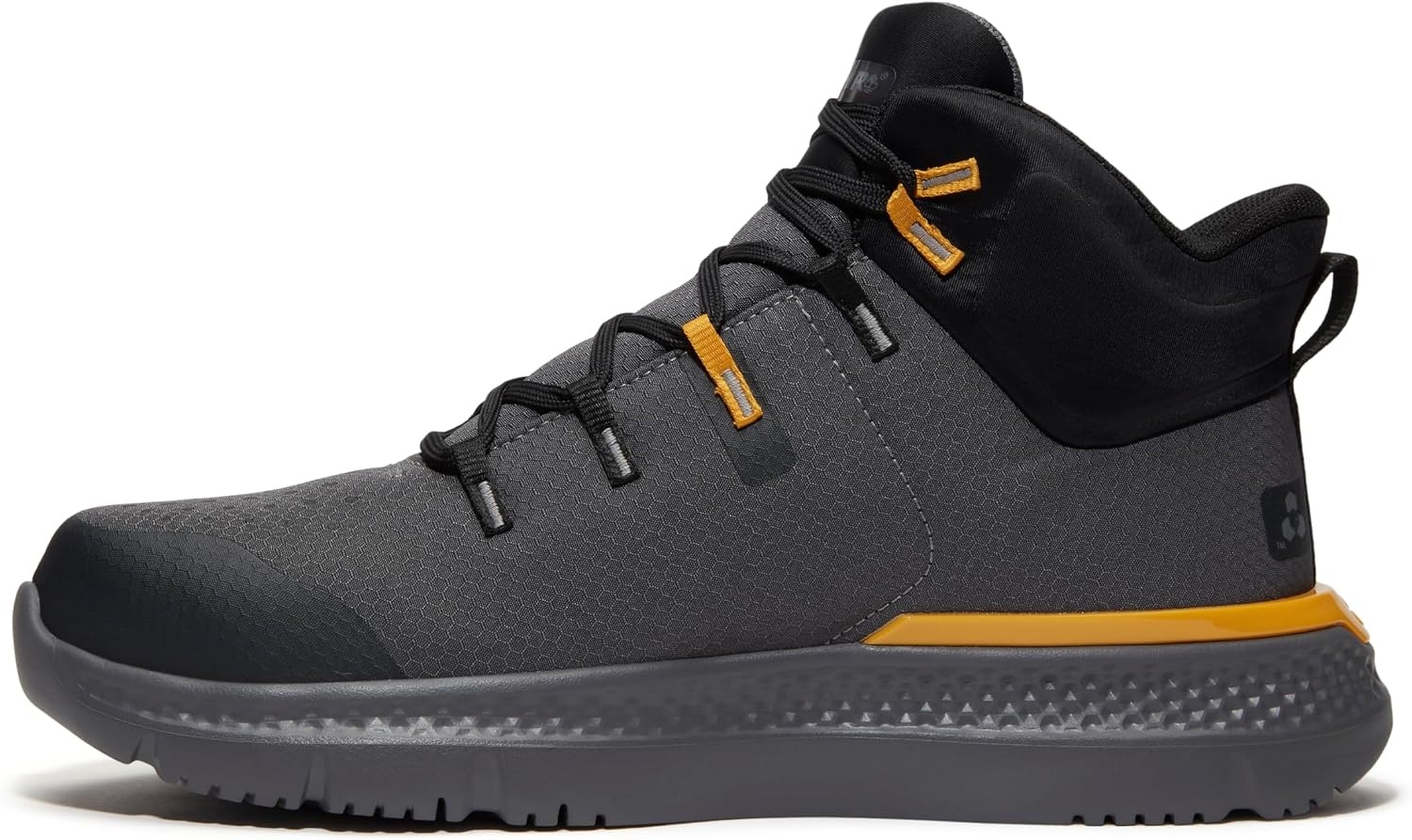Timberland PRO Men’s Intercept Mid Steel Safety Toe Shoes(Dark Grey/Yellow V1)