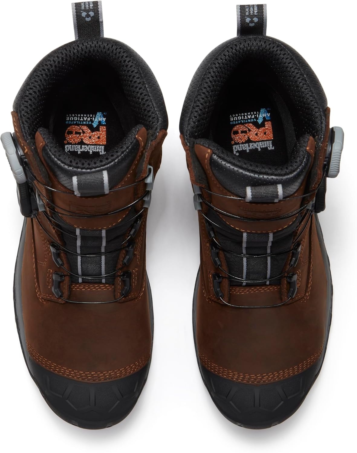 Timberland PRO Men’s Boondock Ultralight Boa 8 Inch Composite Safety Toe Waterproof Industrial Work Boot(Medium Brown Full Grain/Grey)