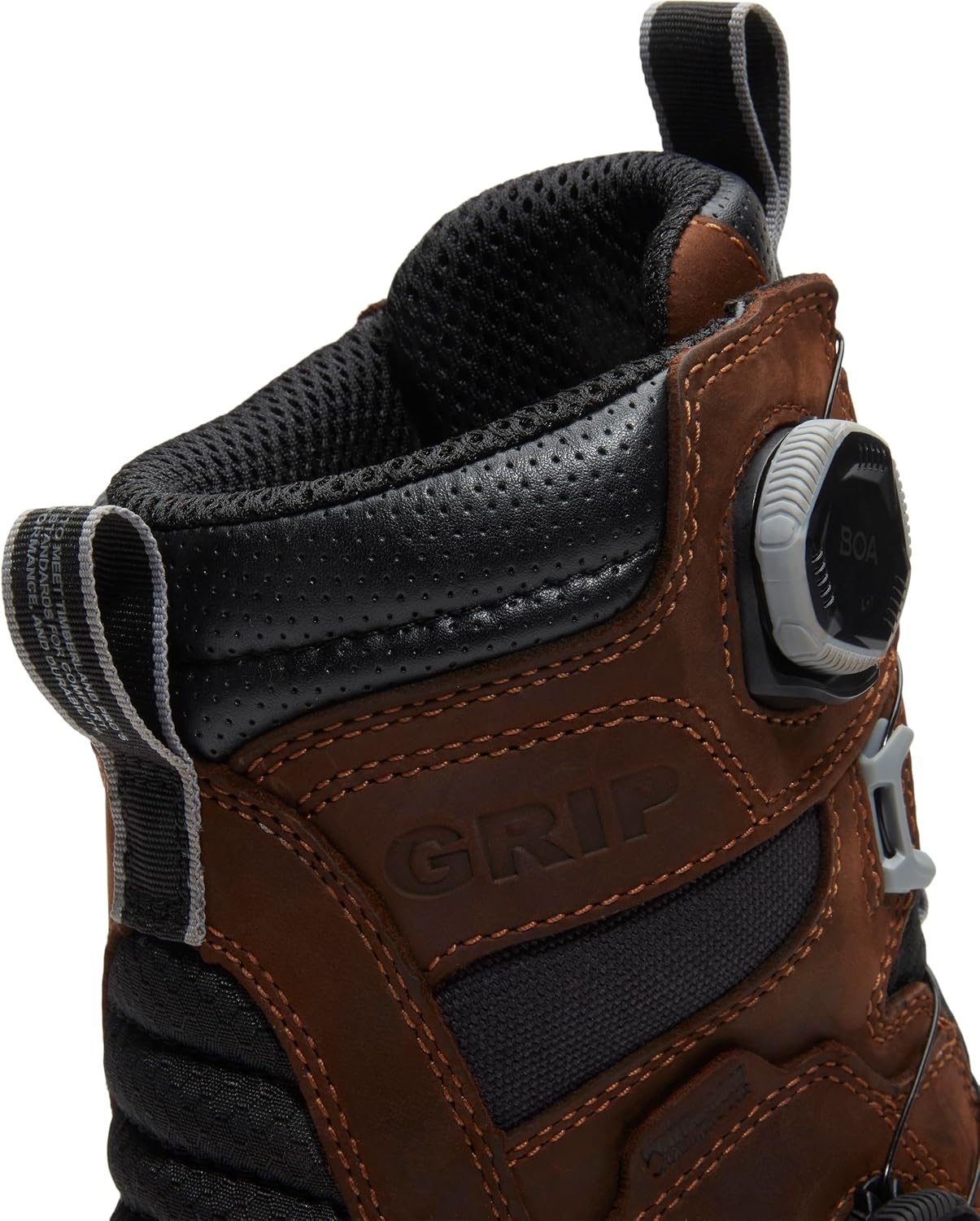 Timberland PRO Men’s Boondock Ultralight Boa 8 Inch Composite Safety Toe Waterproof Industrial Work Boot(Medium Brown Full Grain/Grey)