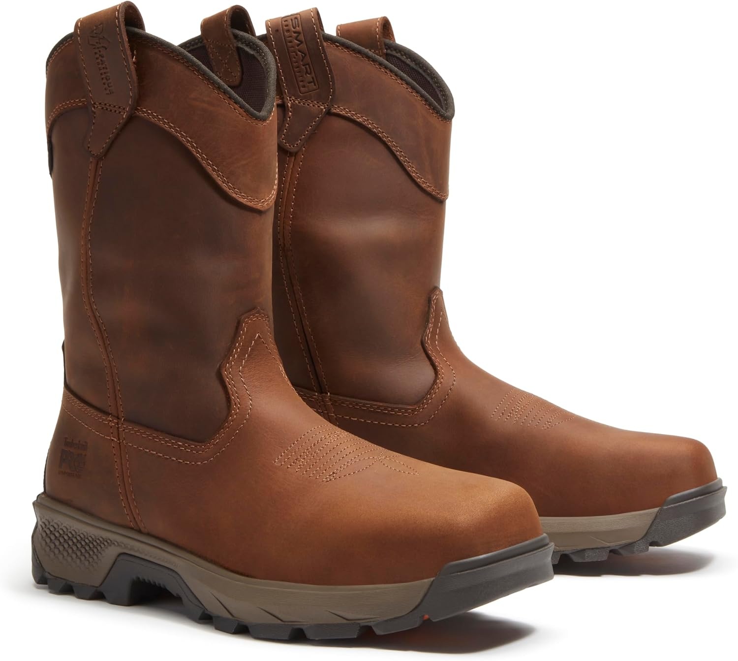 Timberland PRO Titan EV Pull-On Composite Safety Toe Waterproof Industrial Work Boots(Medium Brown Full Grain)