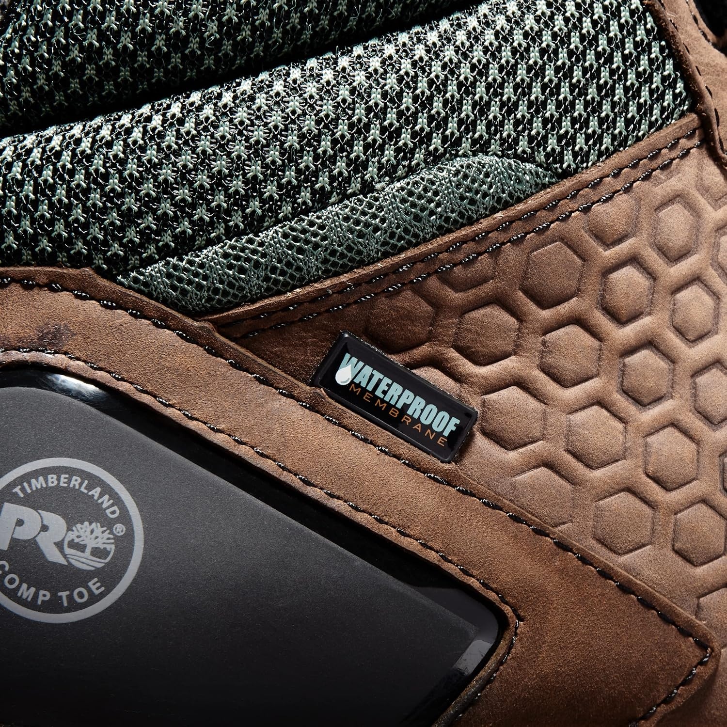 Timberland PRO Men’s Reaxion Athletic Hiker Wateproof Composite Toe Work Boot(Brown/Green)