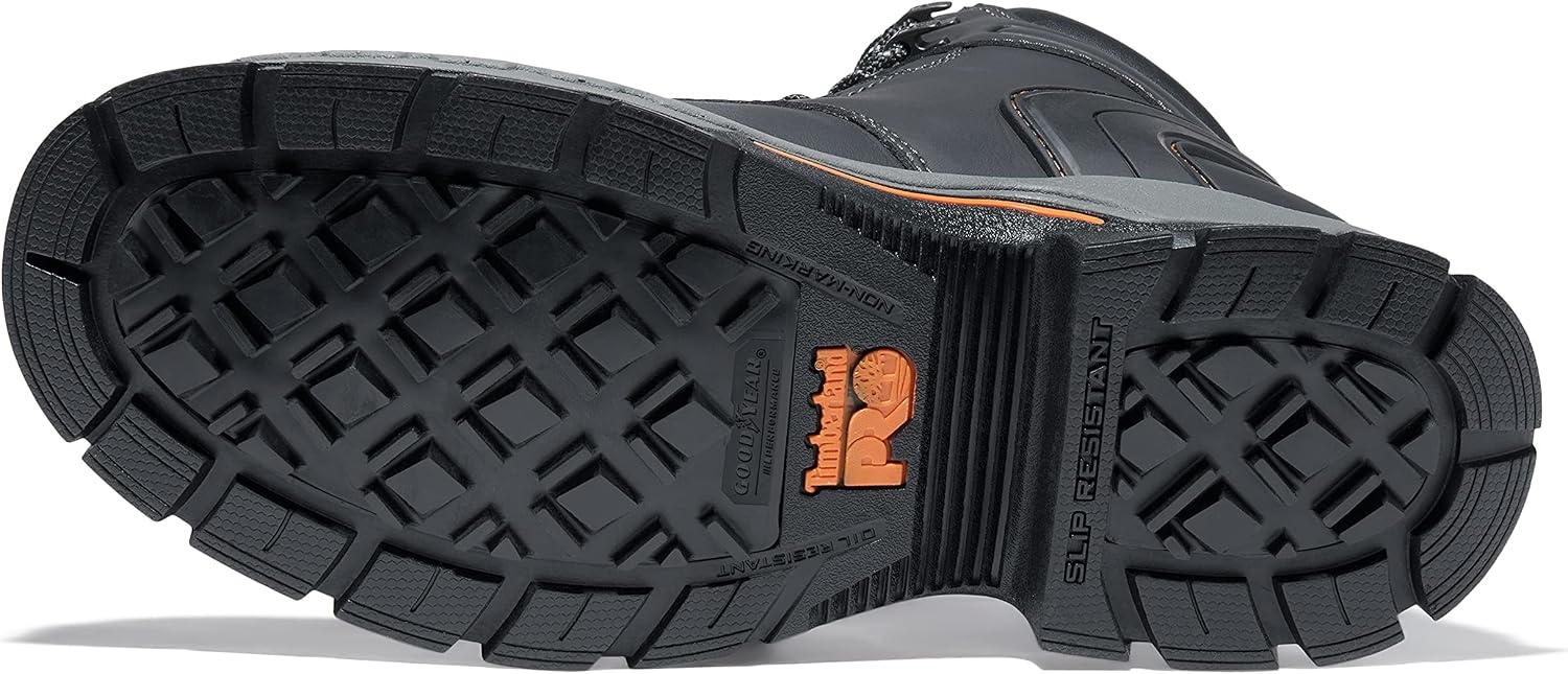 Timberland PRO Men’s 6 Inch Stockdale Grip Max Alloy Toe Work and Hunt Boot(Black Raptek-2024 New)
